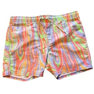 Rowdy Gentleman Shorts Swim Trunks Mens XL Multicolor Striped Mesh Lined